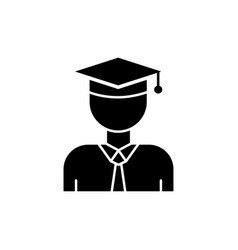 Male Student Icon With Graduation Cap Icon