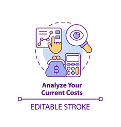 Analyzing Current Costs Concept Icon