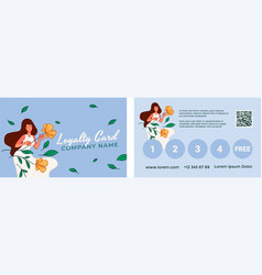 Florist Shop Business Or Loyalty Card With Qr Code