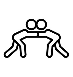 Judo Fight Icon Outline People Defence