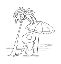 Lady Relaxing On The Beach With Umbrella