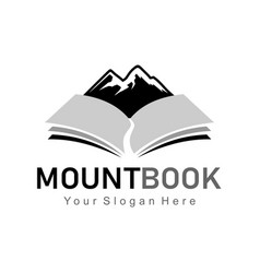 Mountain Book Flat Style Logo