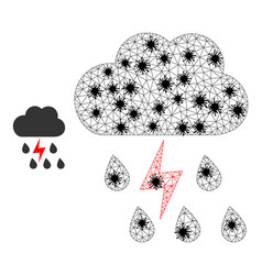 Carcass Mesh Thunderstorm Weather Icons With Virus