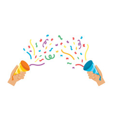 Hands Holding Confetti Popper Party Icon