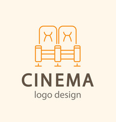 Cinema Logo Line Art Minimalistic Emblem Template