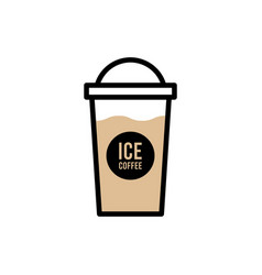 Coffee For Takeaway Logo Template Cold Iced Drink