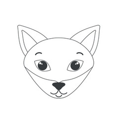 Cute Fox Face Wild Animals Head Of Simple