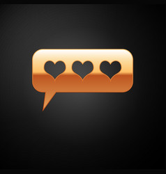 Gold Like And Heart Icon Isolated On Black