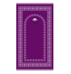 Muslim Violet Prayer Rug With Decorative Elements