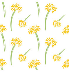 Pattern Of Yellow Dandelions