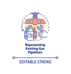 Repurpose Existing Gas Pipelines Concept Icon