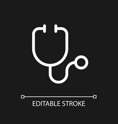 Stethoscope Pixel Perfect White Linear Ui Icon