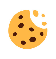 Chocolate Chip Cookie With Crumb Flat Icon