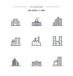 Line Style Building Icons