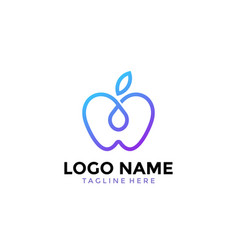 Apple Line Logo Design Template