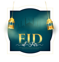 Eid Al Fitr Eve Holiday Background With Realistic