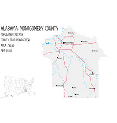 Map Of Montgomery County In Alabama Usa