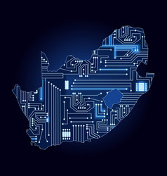 Map South Africa With Electronic Circuit