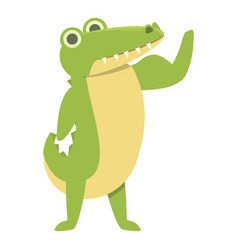 Bodybuilder Alligator Icon Cartoon Cute