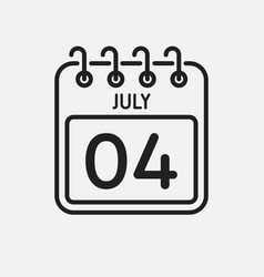 Icon Page Calendar Day - 4 July