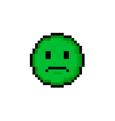 Pixel 8 Bit Yellow Circle With Smile Isolated