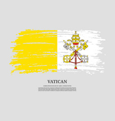 Vatican Flag With Brush Stroke Effect