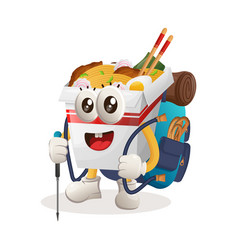 Cute Ramen Mascot Adventure Trekking