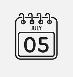 Icon Page Calendar Day - 5 July