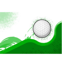 A Flying Golf Ball Abowe Green Flat Wave Abstract