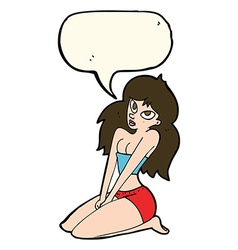 Cartoon Woman In Skimpy Clothing With Speech