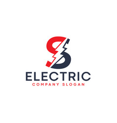 Letter S Lightning Electric Logo With Lighting