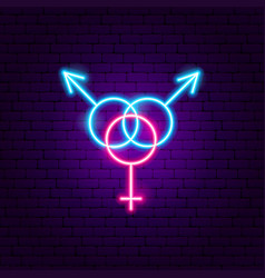 Bisexual Two Men Woman Neon Sign