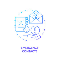 Emergency Contacts Blue Gradient Concept Icon