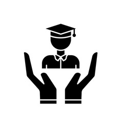 Hand Icon With Student Suitable For Graduation