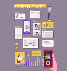 Screen Time Infographic Set