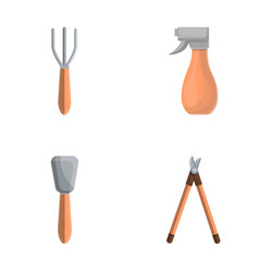 Garden Tool Icons Set Cartoon Garden