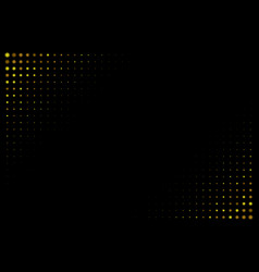 Golden Halftone Bokeh Dots On Black Background