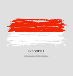 Indonesia Flag With Brush Stroke Effect