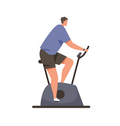 Man Cycling On Stationary Bicycle Person