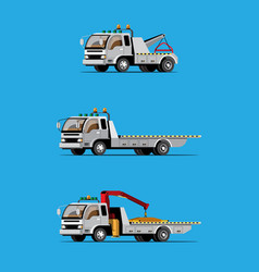 Set Of Towing Car Trucking Auto Transport