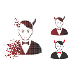 Shredded Dotted Halftone Satan Icon With Face