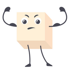 Strong Sugar Cube Funny Cartoon Food Mascot