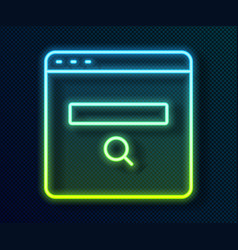 Glowing Neon Line Search Engine Icon Isolated On