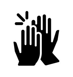 High Five Black Glyph Icon