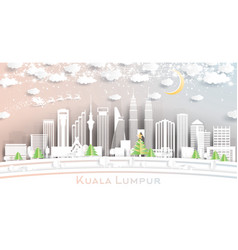 Kuala Lumpur Malaysia City Skyline In Paper Cut