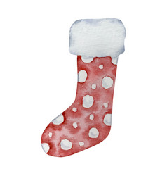 Watercolor Christmas And White Stocking