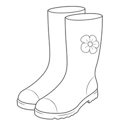 With Rubber Boots Line Drawing