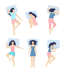 Woman Sleep Set Female Sleeping Positions