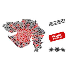 Coronavirus Collage Gujarat State Map