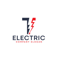 Letter T Lightning Electric Logo With Lighting